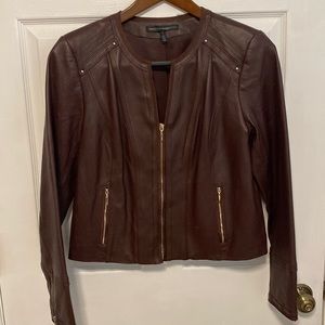 White House Black market women’s size large leather motorcycle style jacket.